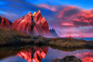 Beautiful Red Sunset Landscape - Obrázkek zdarma 