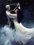 Girl Dancing With Skeleton wallpaper 132x176