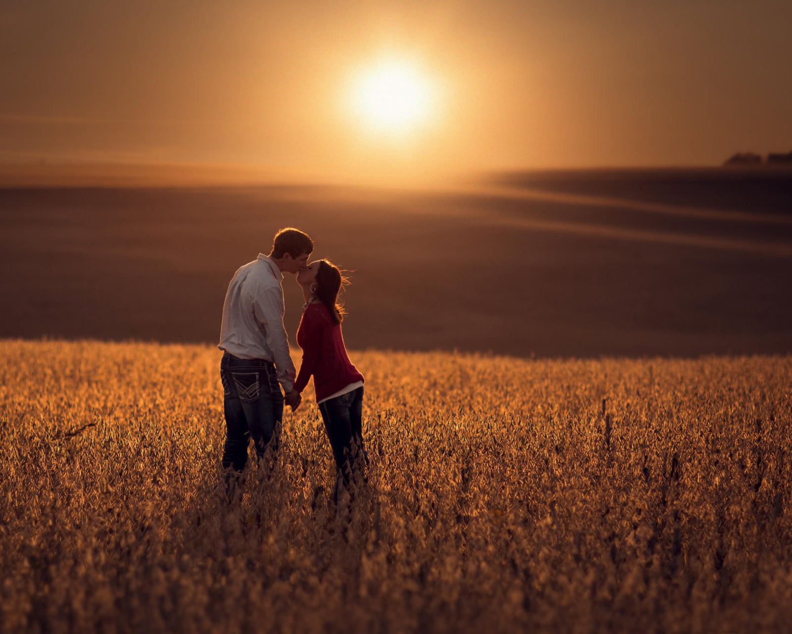 Sfondi Couple Kissing In Field 1600x1280