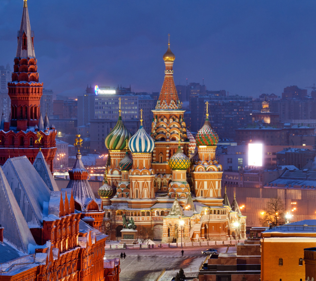 Moscow Winter cityscape wallpaper 1080x960