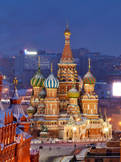 Moscow Winter cityscape wallpaper 240x320