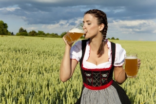 Girl likes Bavarian Weissbier Background for Android, iPhone and iPad
