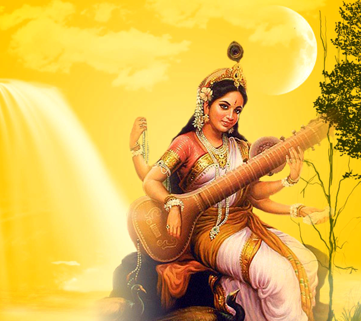 Saraswathi God wallpaper 1440x1280