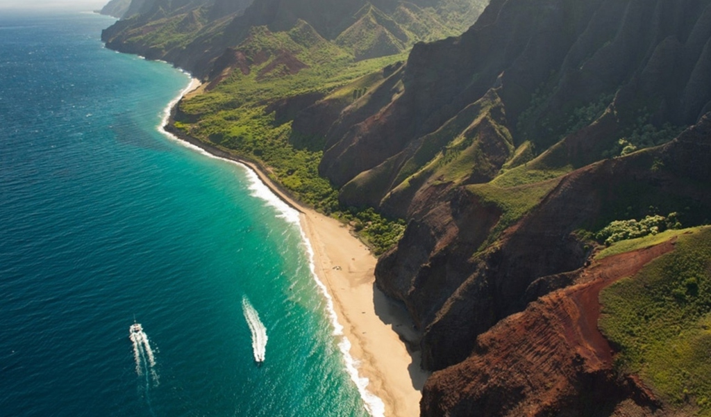 Screenshot №1 pro téma Cliffs Ocean Kauai Beach Hawai 1024x600