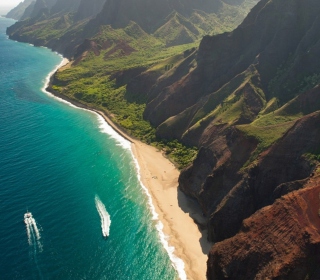 Kostenloses Cliffs Ocean Kauai Beach Hawai Wallpaper für iPad 2