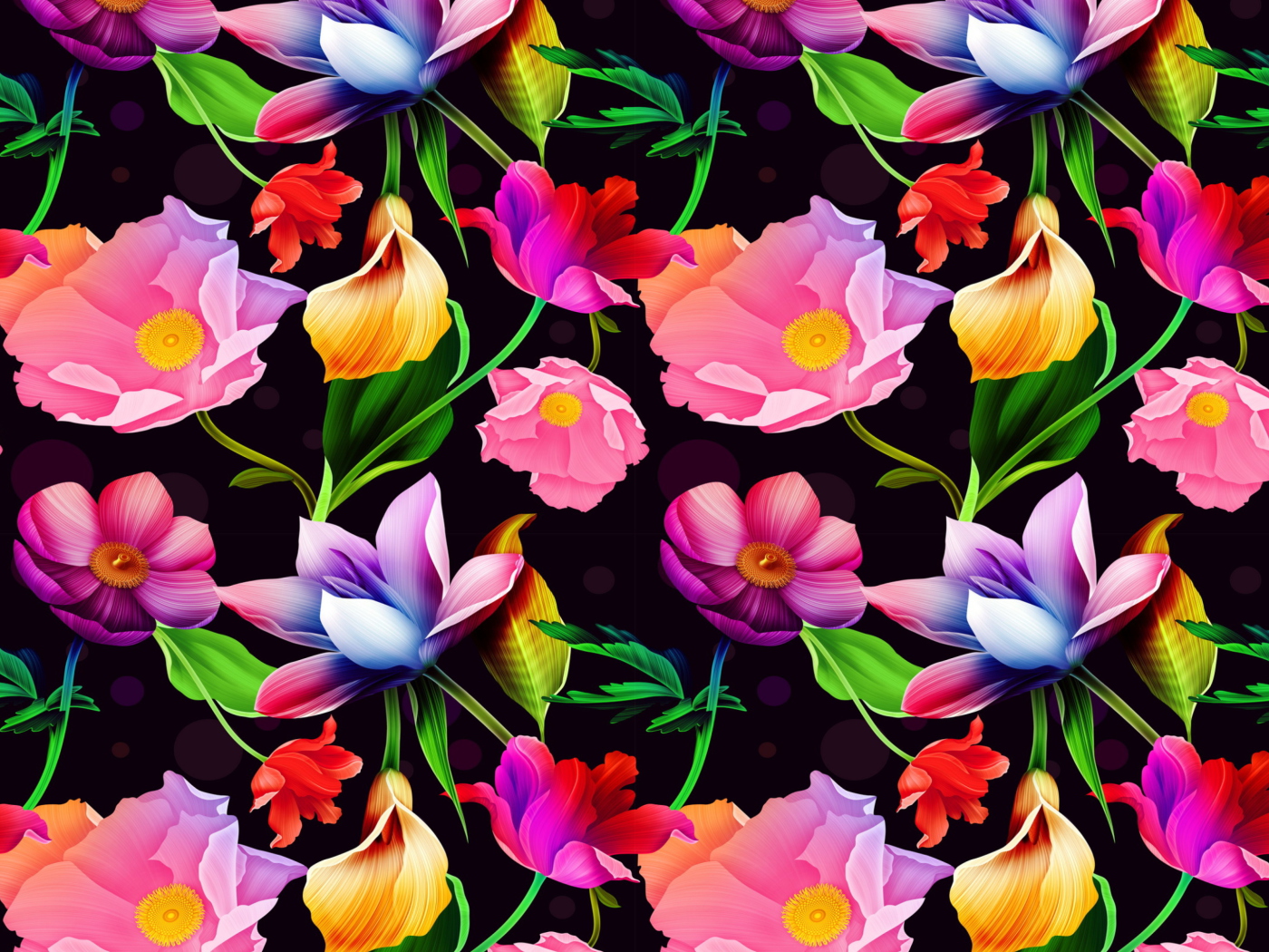 Das Colorful Flowers Wallpaper 1400x1050