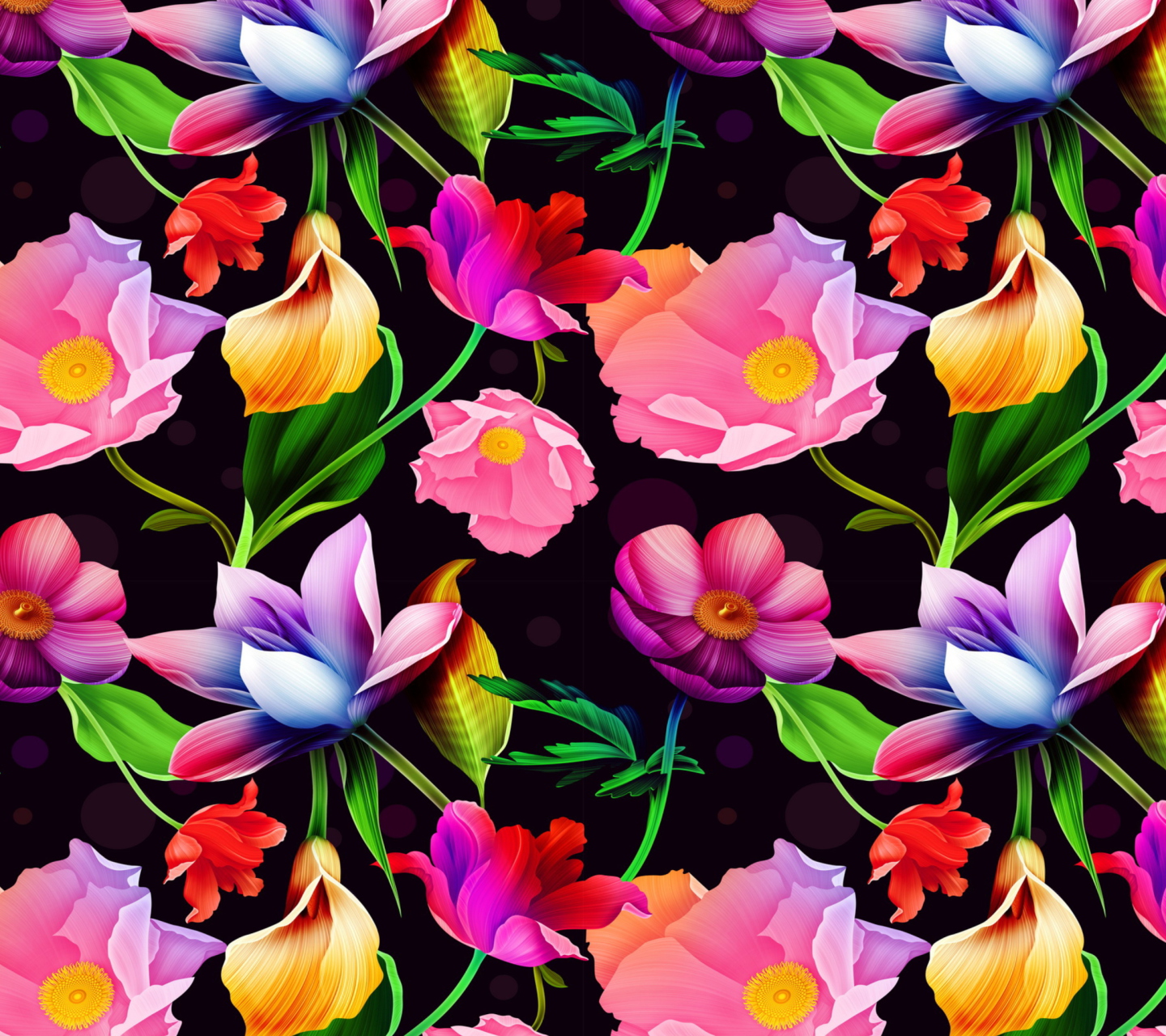 Das Colorful Flowers Wallpaper 1440x1280