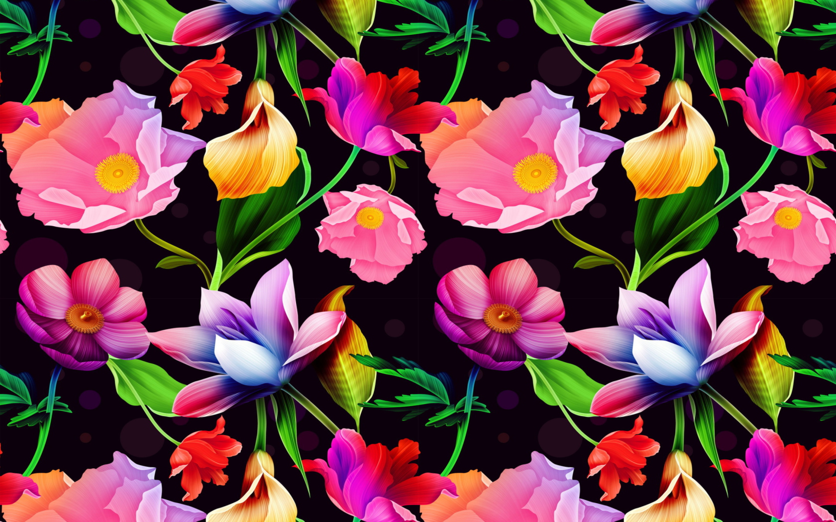 Screenshot №1 pro téma Colorful Flowers 1680x1050