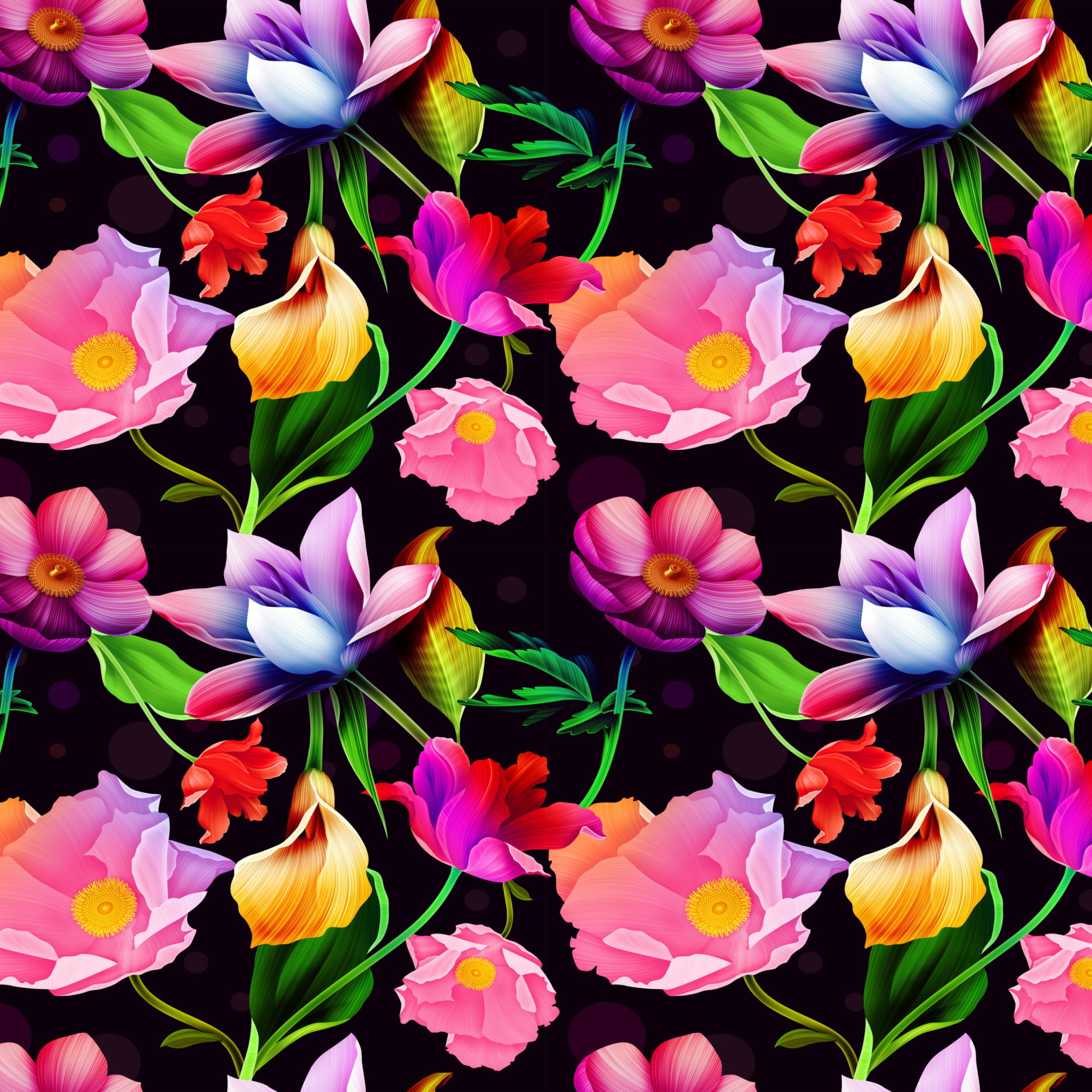 Das Colorful Flowers Wallpaper 2048x2048