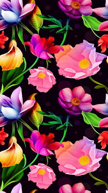 Das Colorful Flowers Wallpaper 360x640