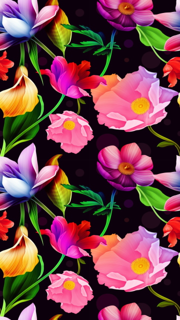 Обои Colorful Flowers 360x640