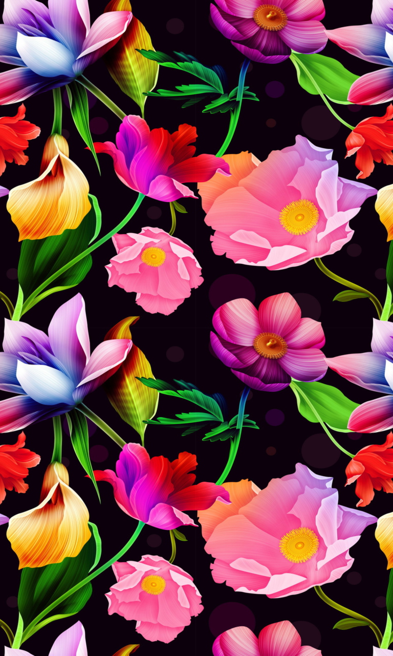 Das Colorful Flowers Wallpaper 768x1280