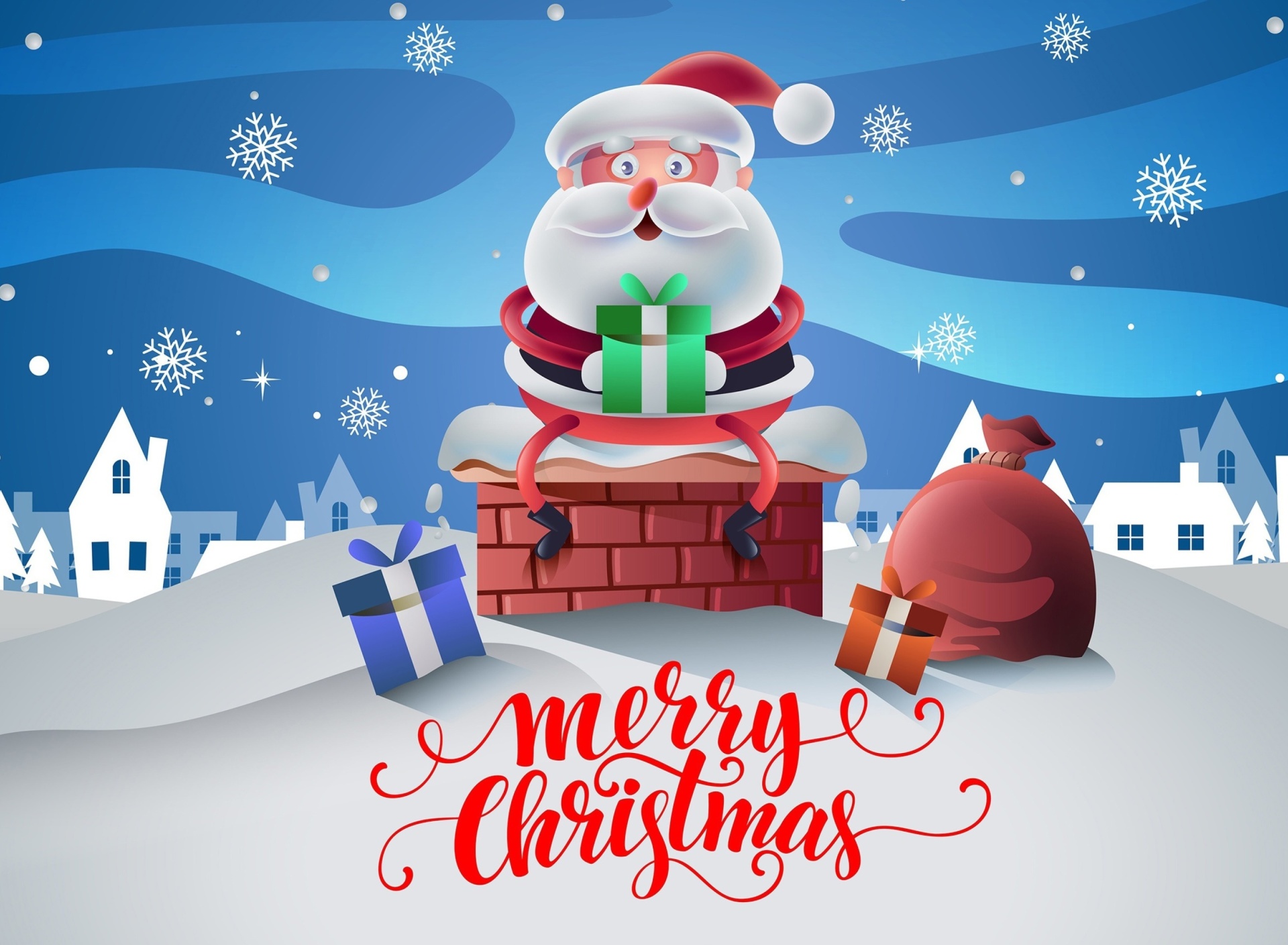 Обои Santas Christmas Song 1920x1408