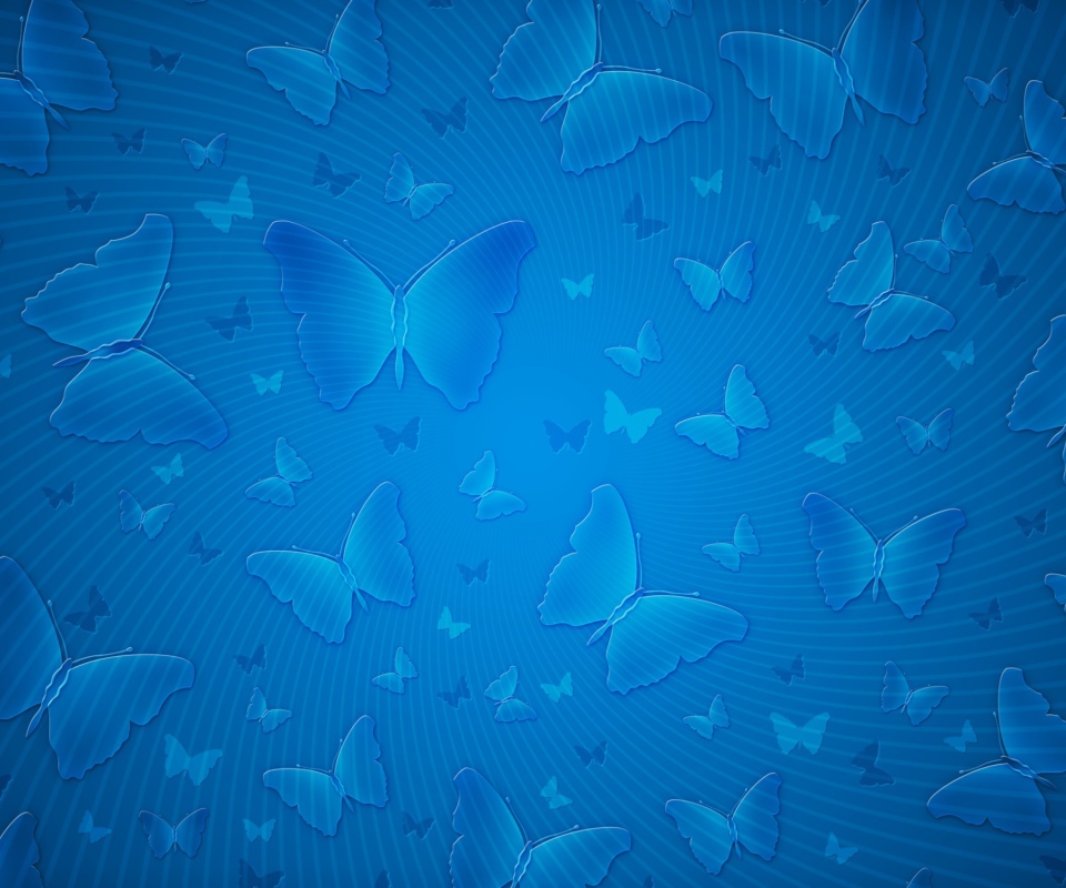 Das Blue Butterflies Wallpaper 960x800