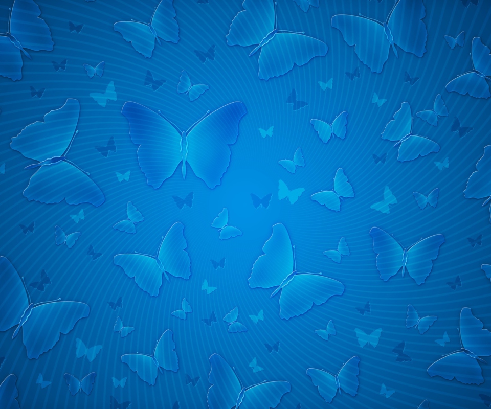 Screenshot №1 pro téma Blue Butterflies 960x800