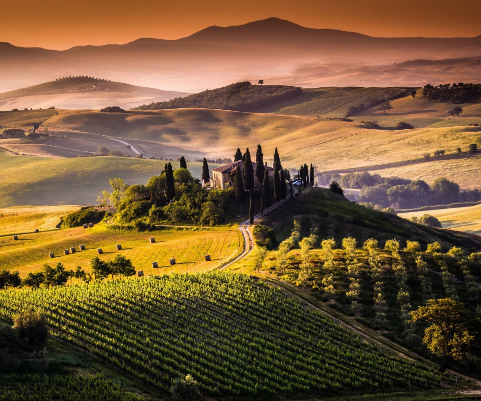 Обои Field In Italy Toscana 960x800