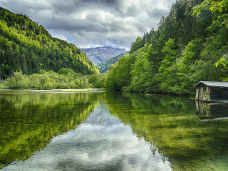 Das Shine on Green Lake, Austria Wallpaper 320x240