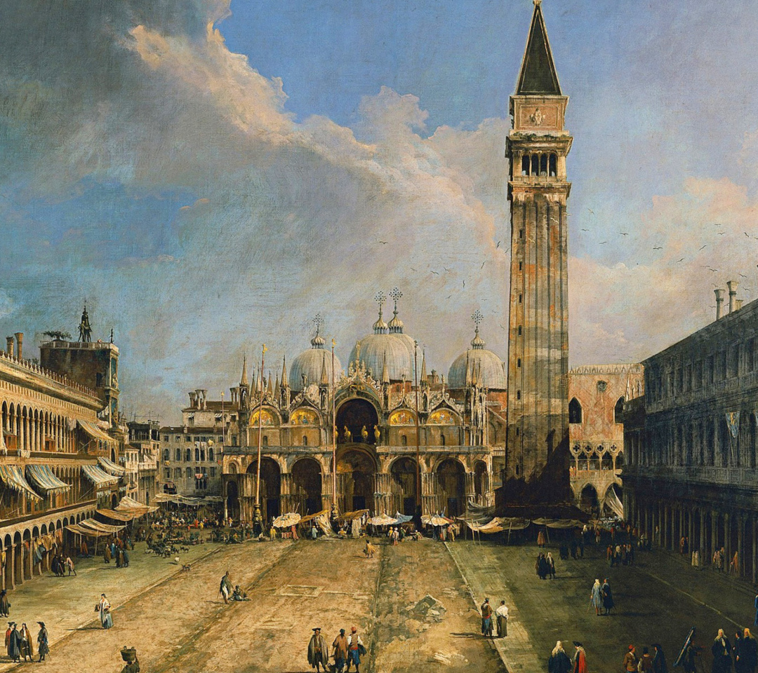 Fondo de pantalla Piazza San Marco in Venice Postcard 1080x960