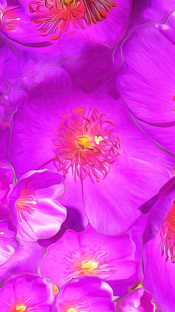 Screenshot №1 pro téma Drawn Purple Flowers 360x640