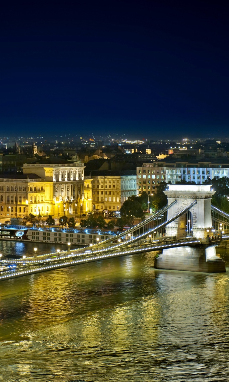 Fondo de pantalla Budapest Danube Bridge 768x1280