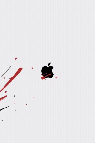 Обои Black Apple Logo 320x480