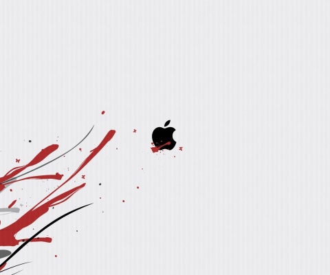 Das Black Apple Logo Wallpaper 480x400