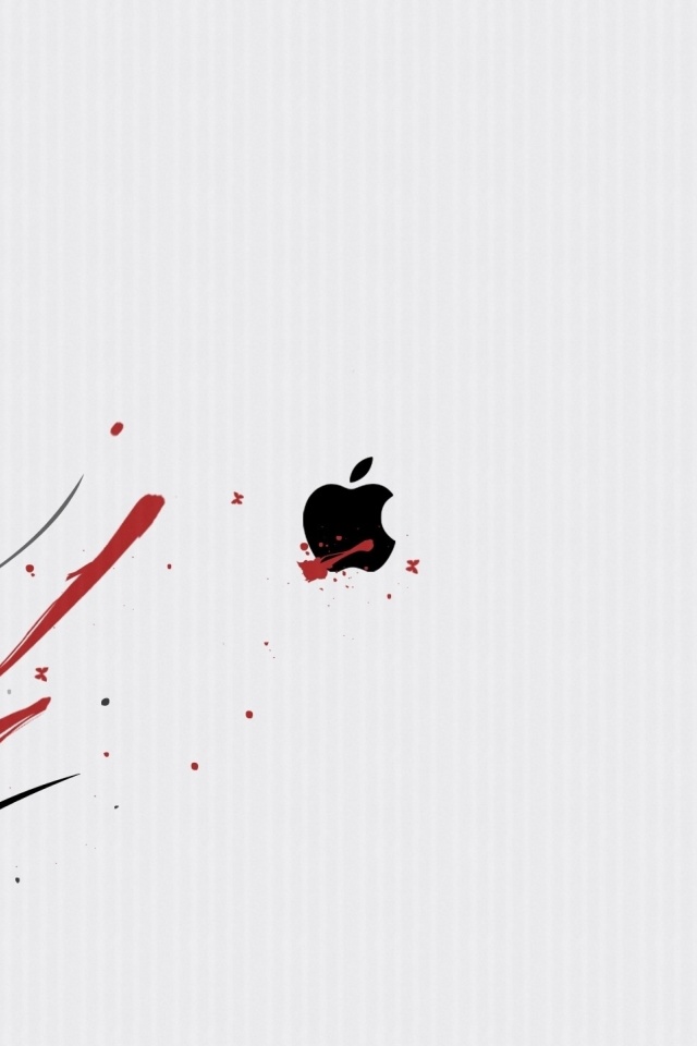 Обои Black Apple Logo 640x960