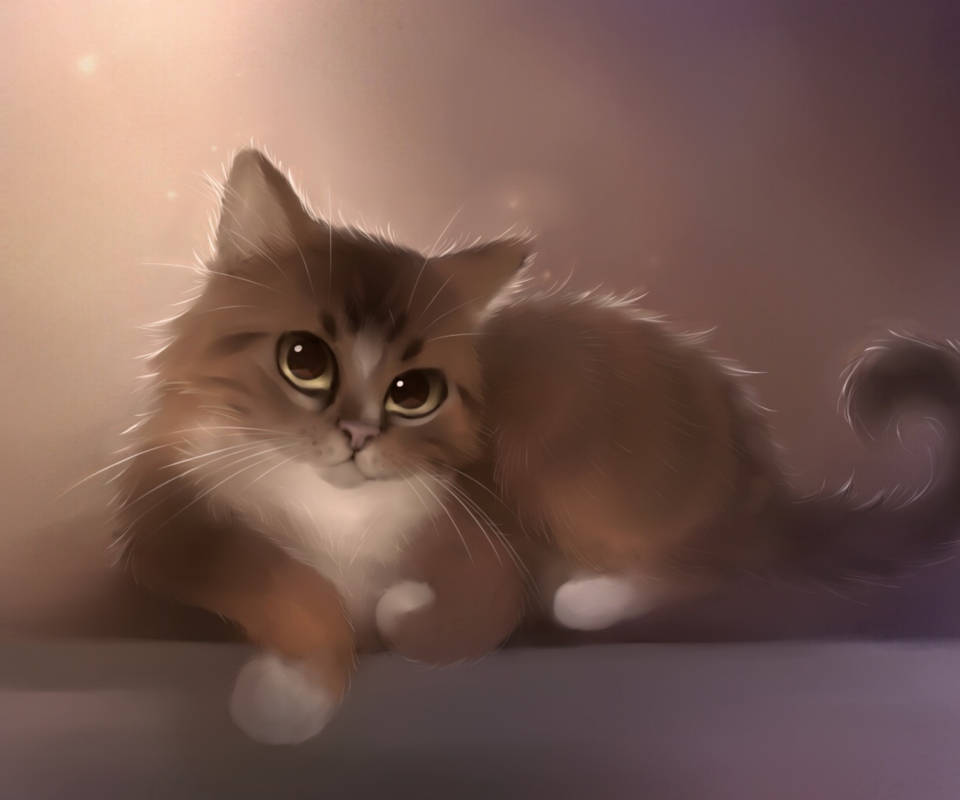 Fondo de pantalla Good Kitty Painting 960x800