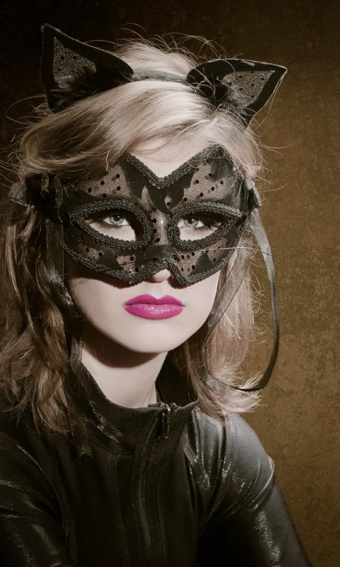 Cat Woman Mask wallpaper 480x800
