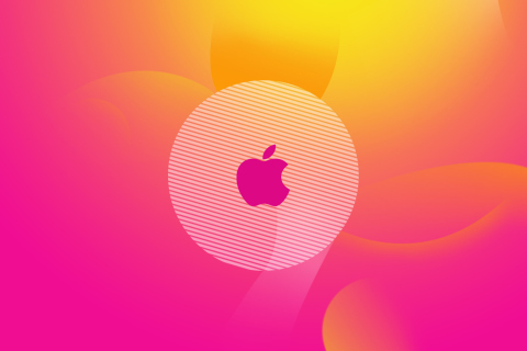 Fondo de pantalla Pinky Apple Logo 480x320