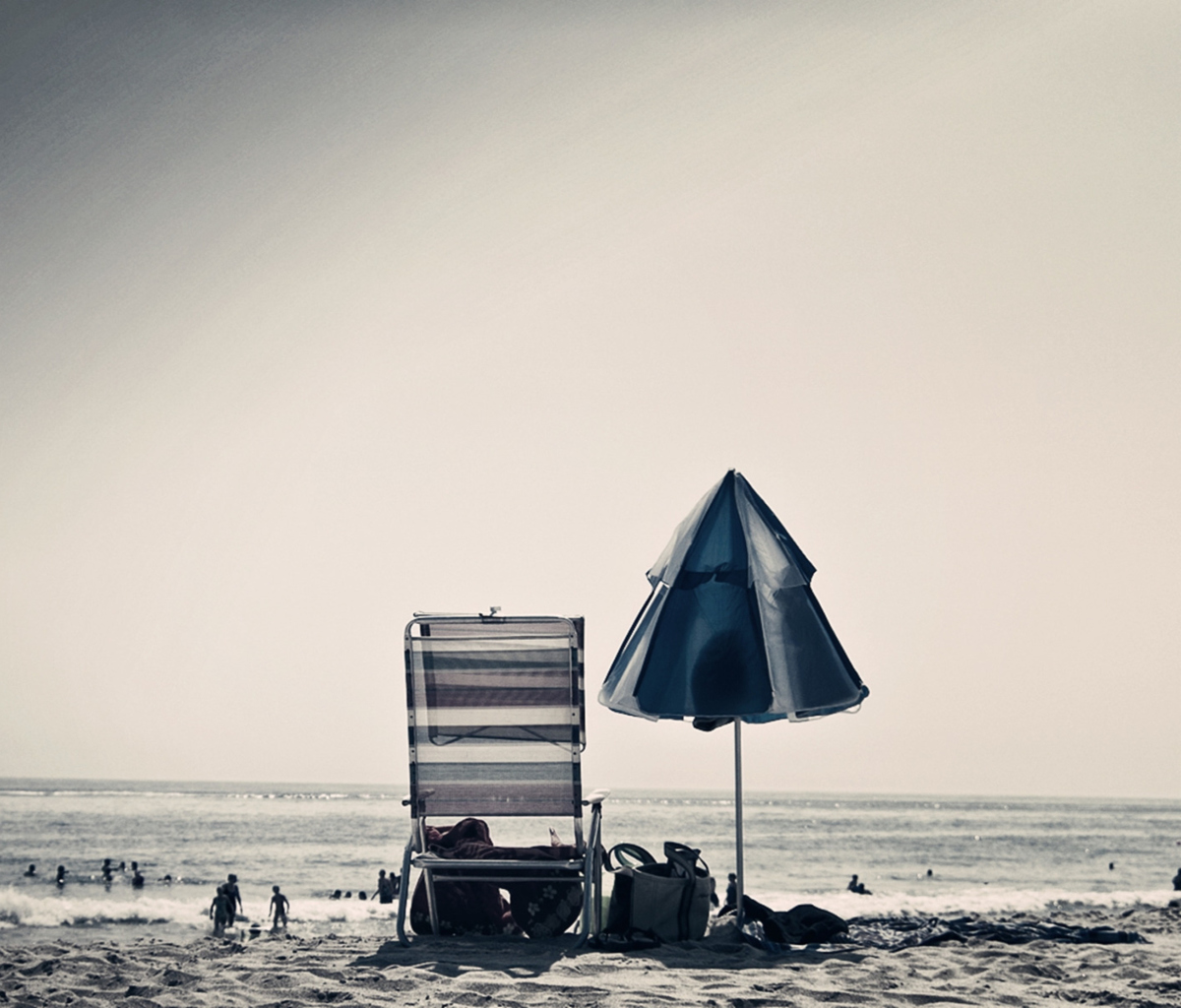 Beach Chair And Umbrella wallpaper 1200x1024