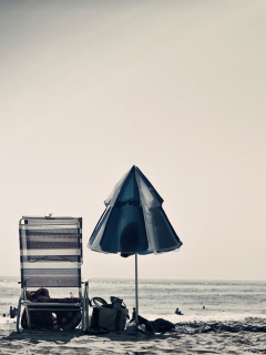 Beach Chair And Umbrella wallpaper 240x320