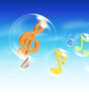 Musical Notes In Bubbles wallpaper 128x160