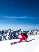 Fondo de pantalla Skiing in Aiguille du Midi 132x176