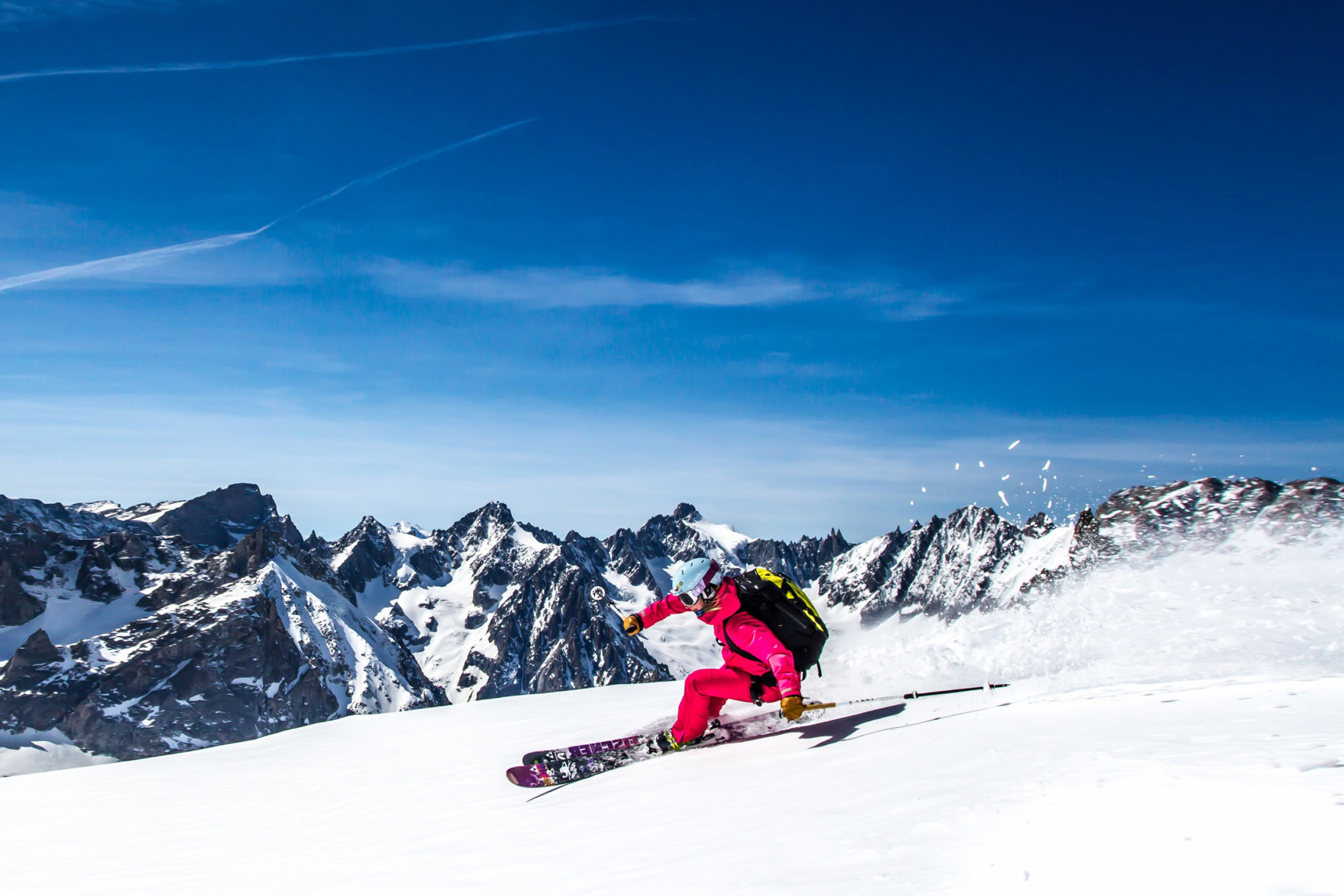 Fondo de pantalla Skiing in Aiguille du Midi 2880x1920