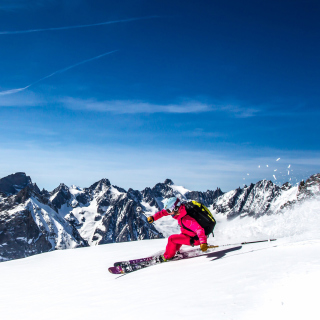 Skiing in Aiguille du Midi - Obrázkek zdarma pro 128x128