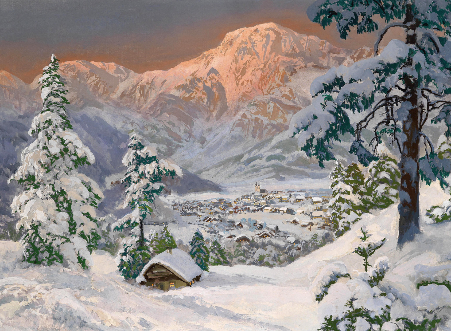 Обои Alois Arnegger, Alpine scenes 1920x1408