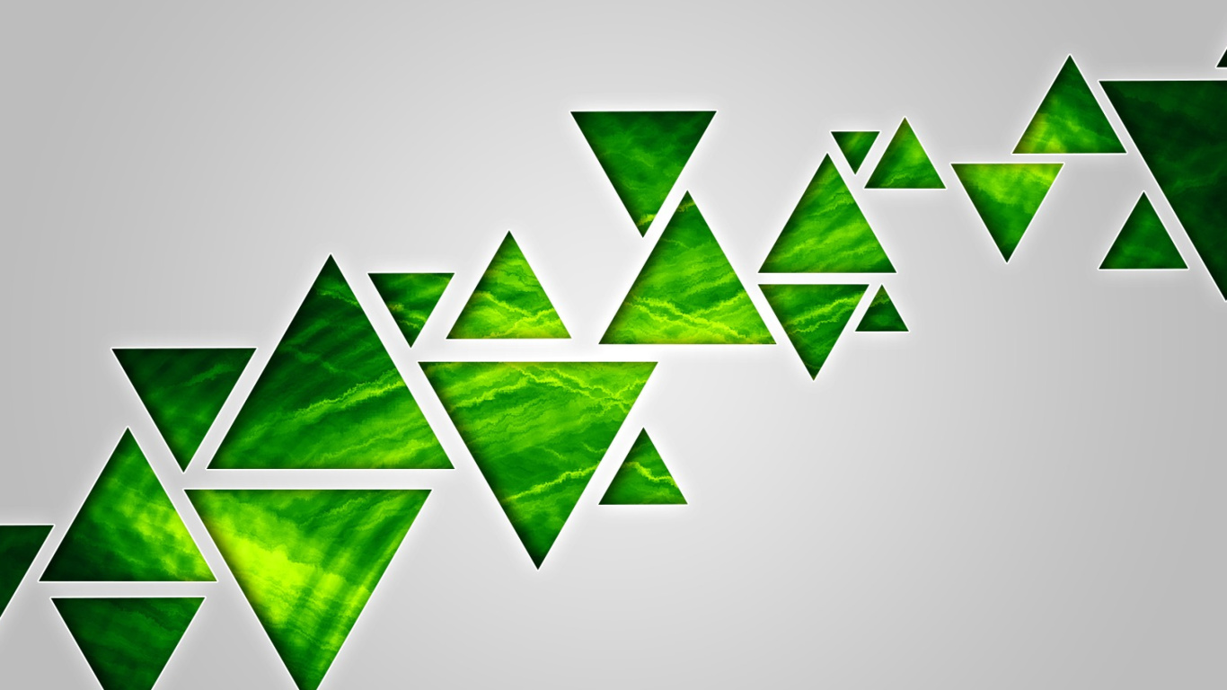 Обои Green Triangle 1366x768