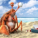 Screenshot №1 pro téma Lazy Crab On Beach 128x128