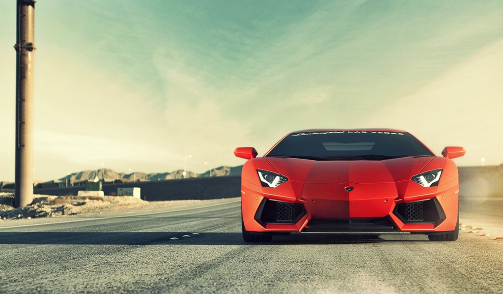 Screenshot №1 pro téma Red Lamborghini Aventador 1024x600