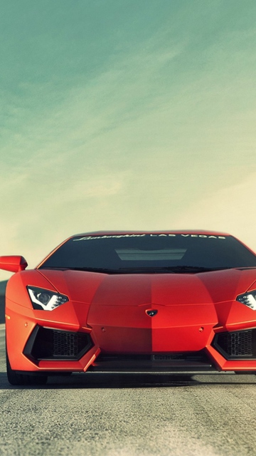Das Red Lamborghini Aventador Wallpaper 360x640