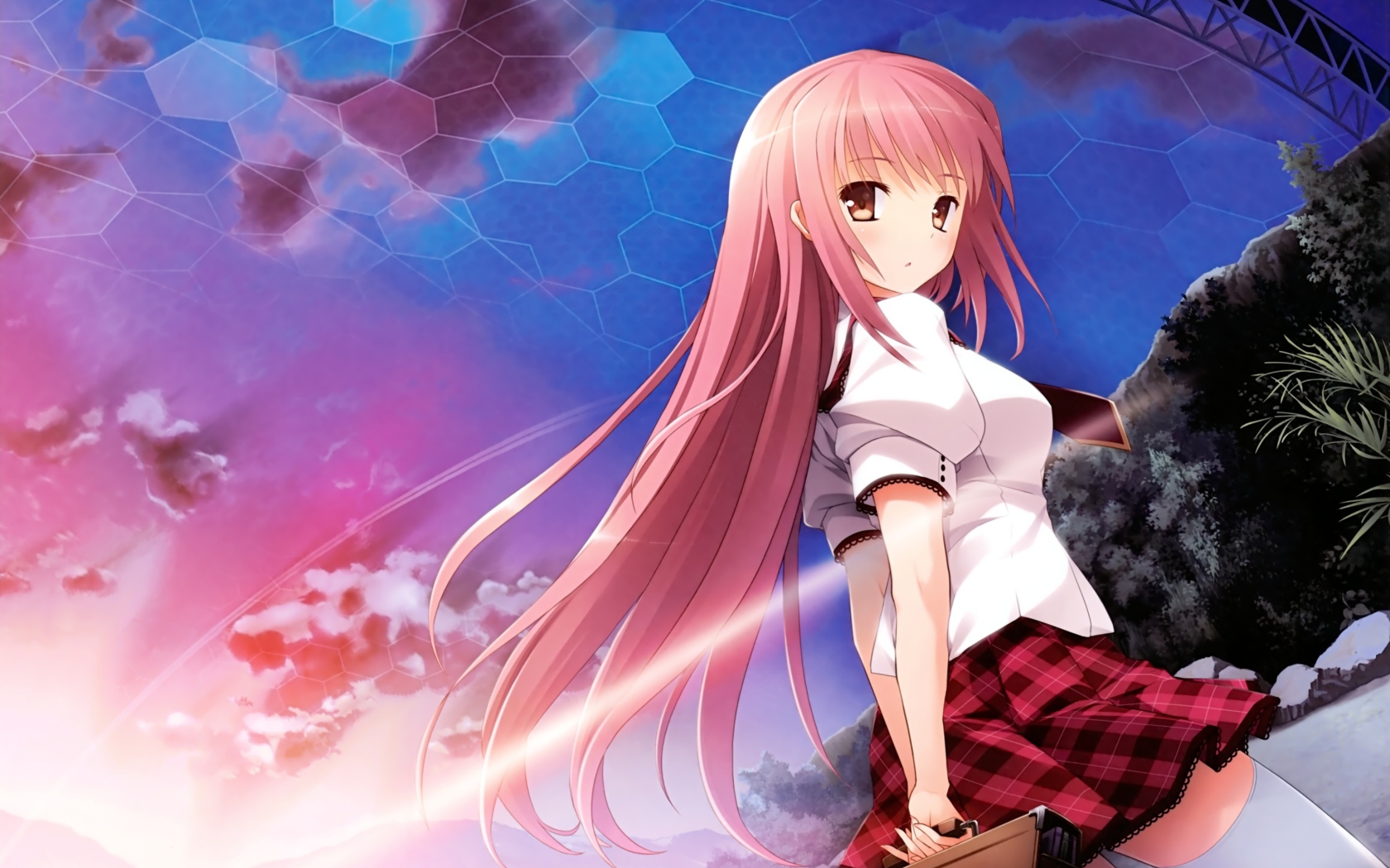 Screenshot №1 pro téma Anime School Girl 1680x1050