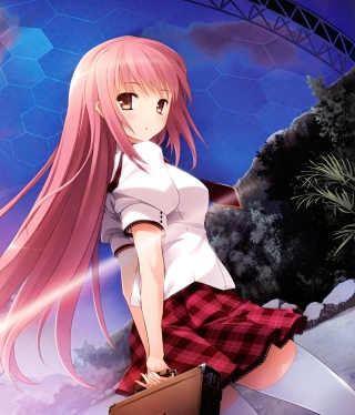 Anime School Girl - Obrázkek zdarma pro 132x176