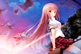 Anime School Girl - Obrázkek zdarma pro Fullscreen Desktop 1400x1050