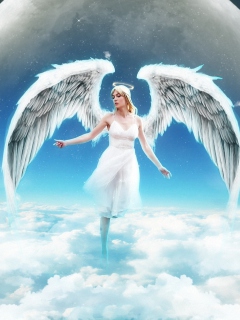 Beautiful Blonde Angel wallpaper 240x320