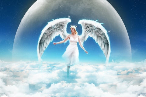 Das Beautiful Blonde Angel Wallpaper 480x320