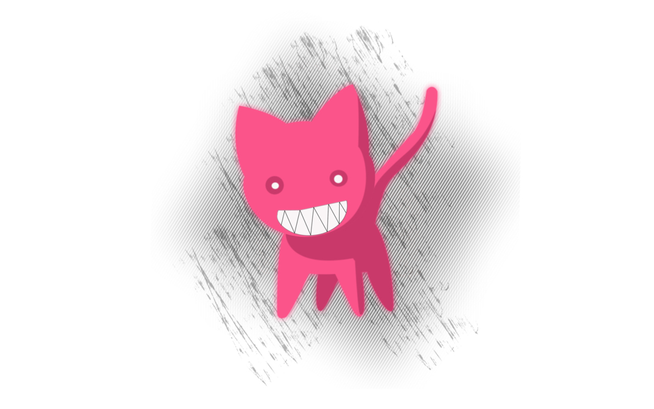 Screenshot №1 pro téma Pink Cat Sketch 1280x800