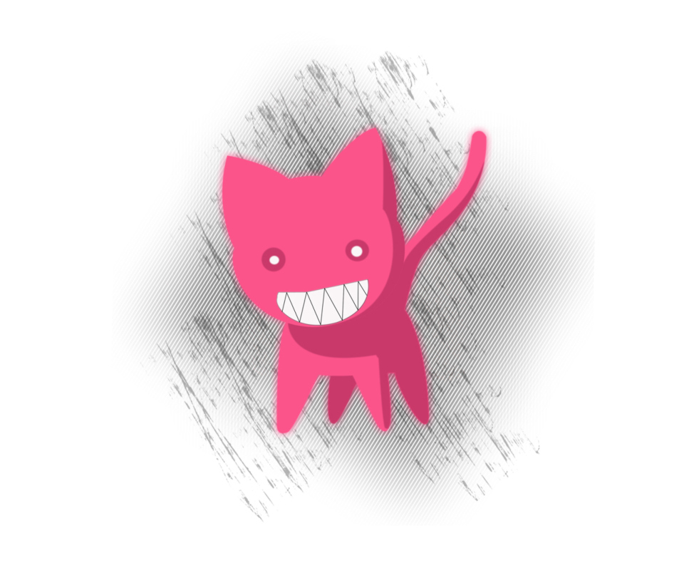 Das Pink Cat Sketch Wallpaper 960x800