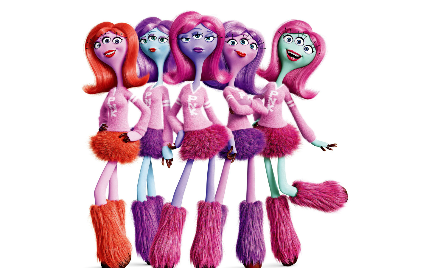 Sfondi Monsters University Cheerleaders, Python Nu Kappa students 1440x900