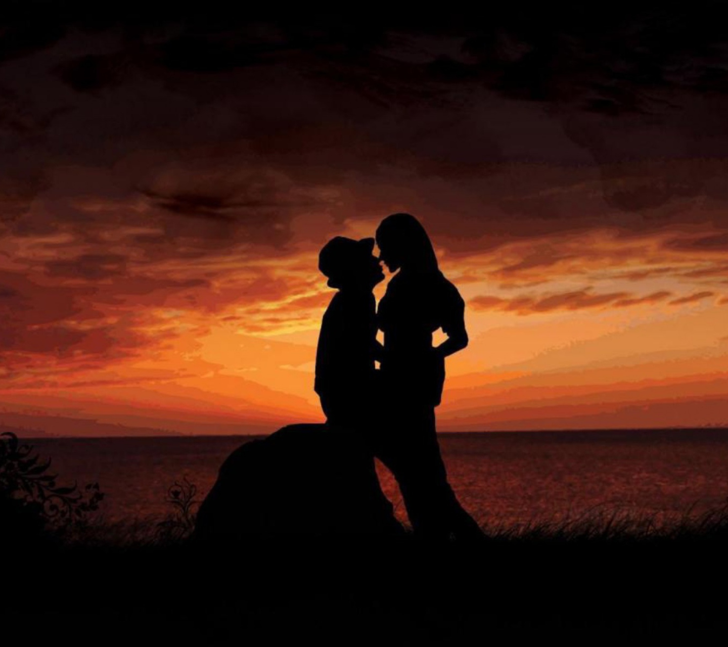 Das Sunset Kiss Wallpaper 1440x1280